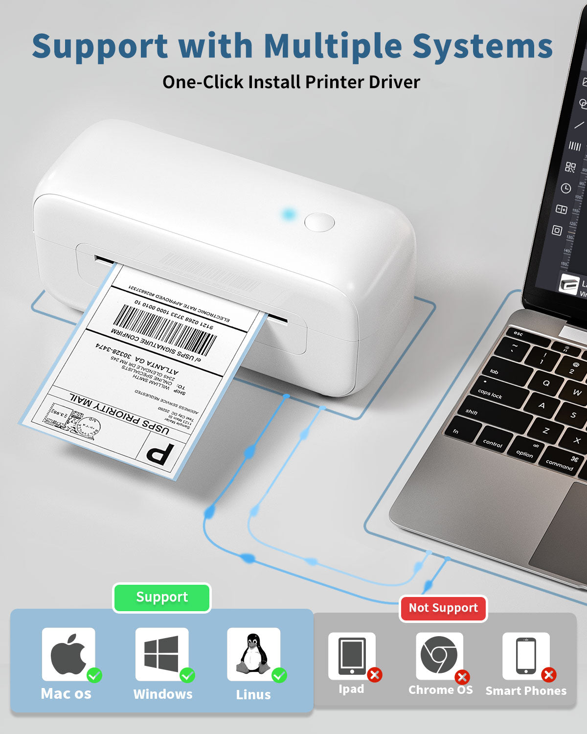 Phomemo PM-246S Direct USB Thermal 4×6 Shipping Label Printer